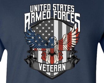 Camiseta de Veterano / Veterano Adulto de las Fuerzas Armadas de los Estados Unidos, Regalo Patriótico Veterano, Regalo Miltary de los Estados Unidos, Regalo para grampa, regalo para papá, regalo para mamá militar