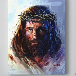 Jesus Canvas | Christian Wall Art, Jesus Painting, Jesus The Messiah design wall decor, Jesus Home Decor Gift of Faith