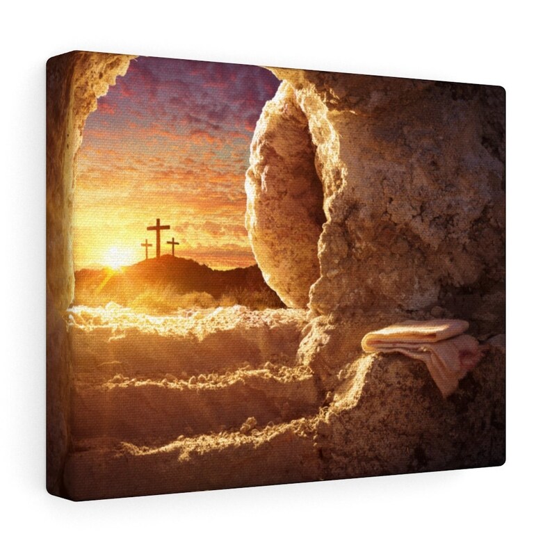 He is Risen Painting| Empty Tomb Canvas, Easter Art, Jesus Canvas ...