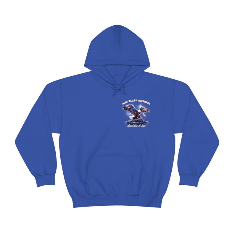 GOD Bless America Sudadera con capucha / Sudadera con capucha patriótica, sudadera con capucha de EE. UU., Sudadera con capucha de EE. UU., Regalo para veteranos Royal