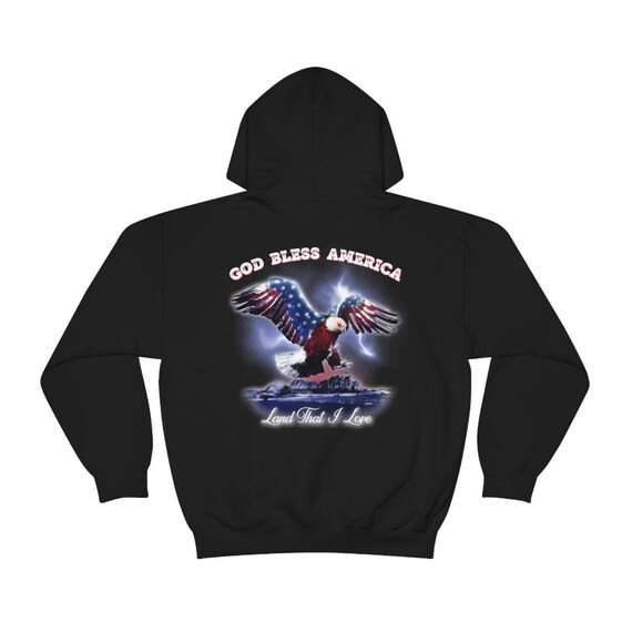 GOD Bless America Hooded Sweatshirt | Patriotic Hoodie, USA Hoodie, Stand Up For The USA Hoodie, Gift For Veteran