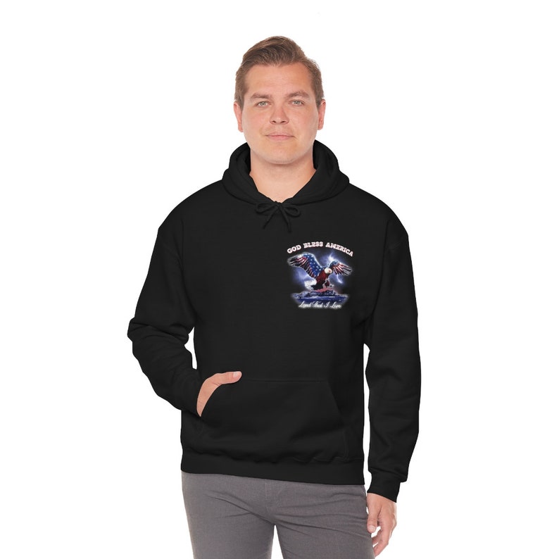 GOD Bless America Sudadera con capucha / Sudadera con capucha patriótica, sudadera con capucha de EE. UU., Sudadera con capucha de EE. UU., Regalo para veteranos imagen 5