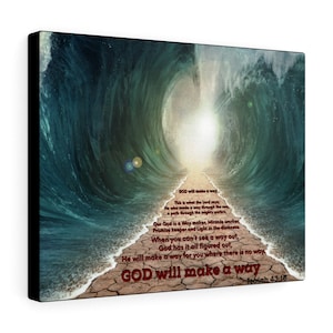 GOD Will Make A Way Canvas Scripture Wall Art, Jesus Home Decor, Bible Verse Art image 9