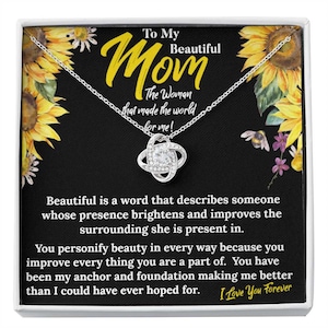 An meine schöne Mama| Love Knot Halskette, Geschenk für Mama diesen Muttertag