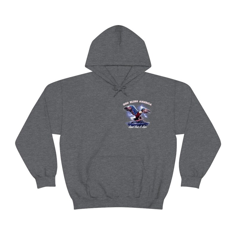 GOD Bless America Sudadera con capucha / Sudadera con capucha patriótica, sudadera con capucha de EE. UU., Sudadera con capucha de EE. UU., Regalo para veteranos Dark Heather