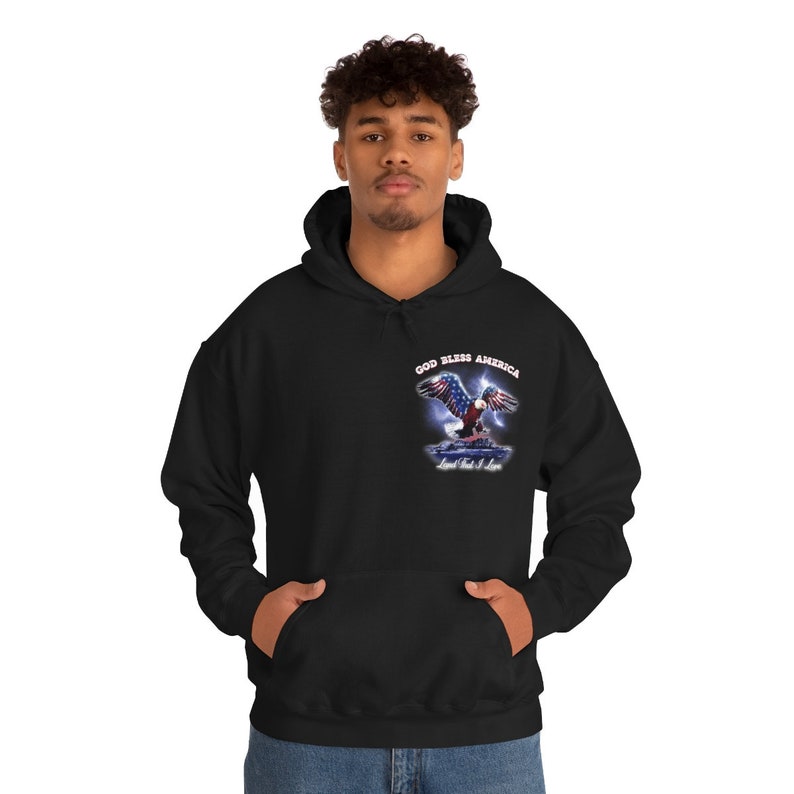 GOD Bless America Sudadera con capucha / Sudadera con capucha patriótica, sudadera con capucha de EE. UU., Sudadera con capucha de EE. UU., Regalo para veteranos imagen 4