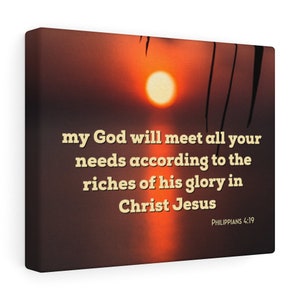Scripture Wall Art, Philippians 4-19, Christian Wall Art Makes a meaningful gift for New Homeowners and Business Owners