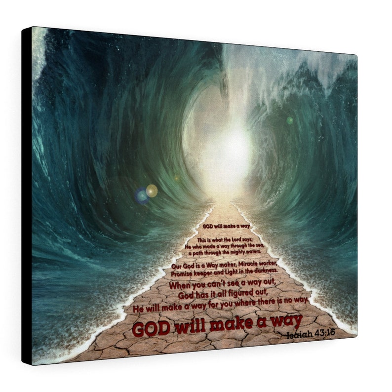 GOD Will Make A Way Canvas Scripture Wall Art, Jesus Home Decor, Bible Verse Art image 10