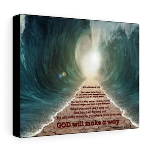 GOD Will Make A Way Canvas Scripture Wall Art, Jesus Home Decor, Bible Verse Art image 5