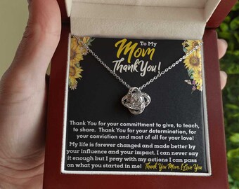 Collana Con Ciondolo A Cuore Per Mamma - Scritta 'Mom' In Inglese - Acciaio Inossidabile - Regalo Per La Festa Della Mamma