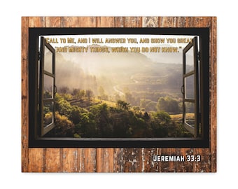 Jeremia 33:3 Canvas| Christelijke Home Decor, Bijbel Vers Print, Schrift Wall Art, Cadeau voor familielid of vriend