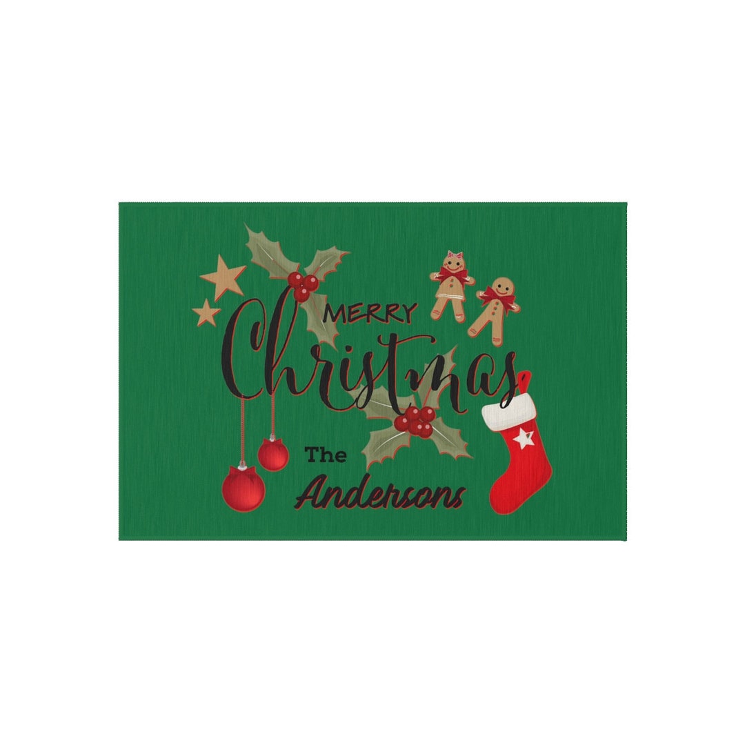Merry Christmas Outdoor Rug Christmas Decor, Christmas Doormat, Holiday