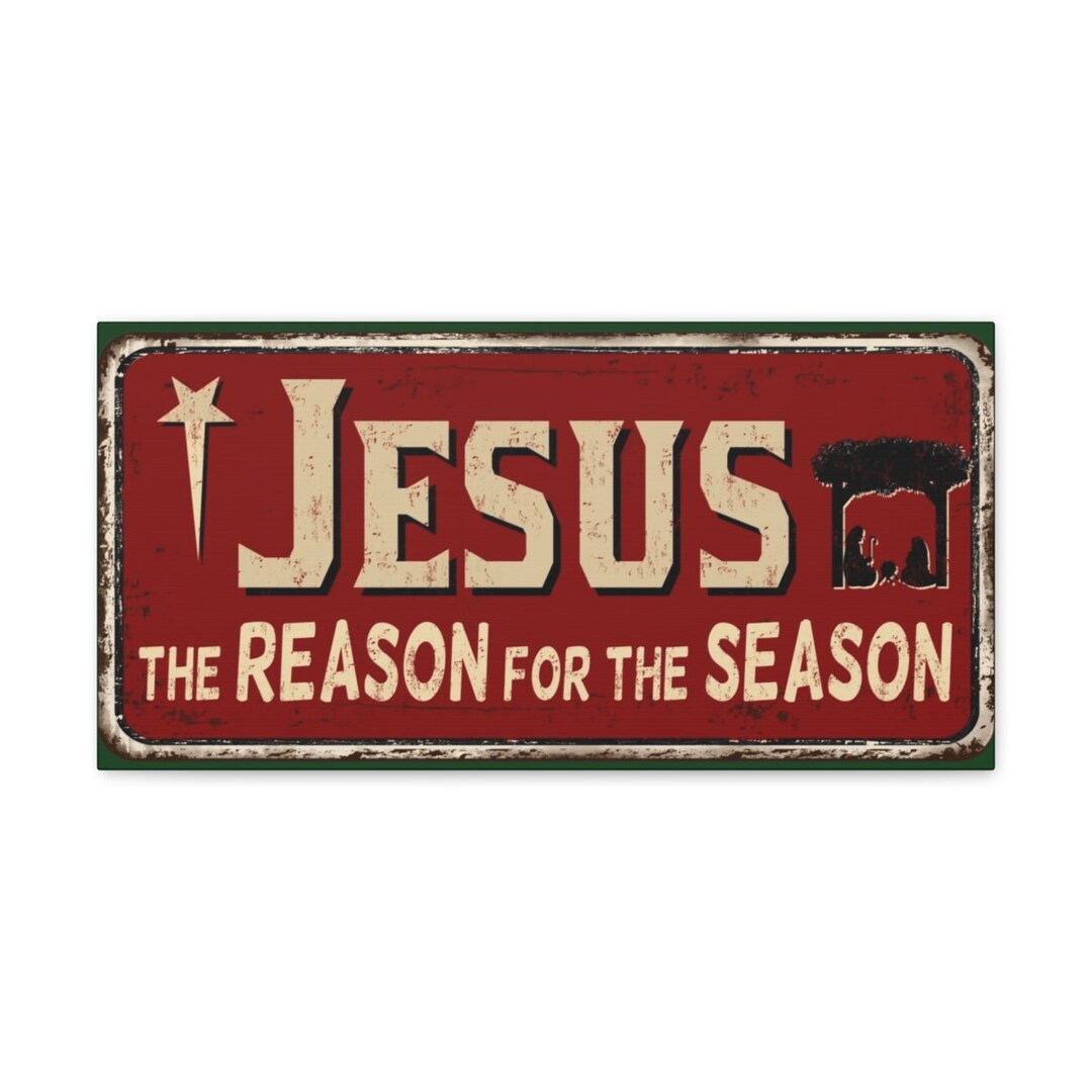 Jesus is the Reason for the Season Canvas Vintage Christmas Etsy UK