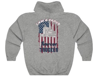 Sweat à capuche American Trucker| Sweat-shirt à capuche Truckdriver, sweat à capuche Proud American Trucker est un superbe look et un excellent cadeau, sweat à capuche Trucker