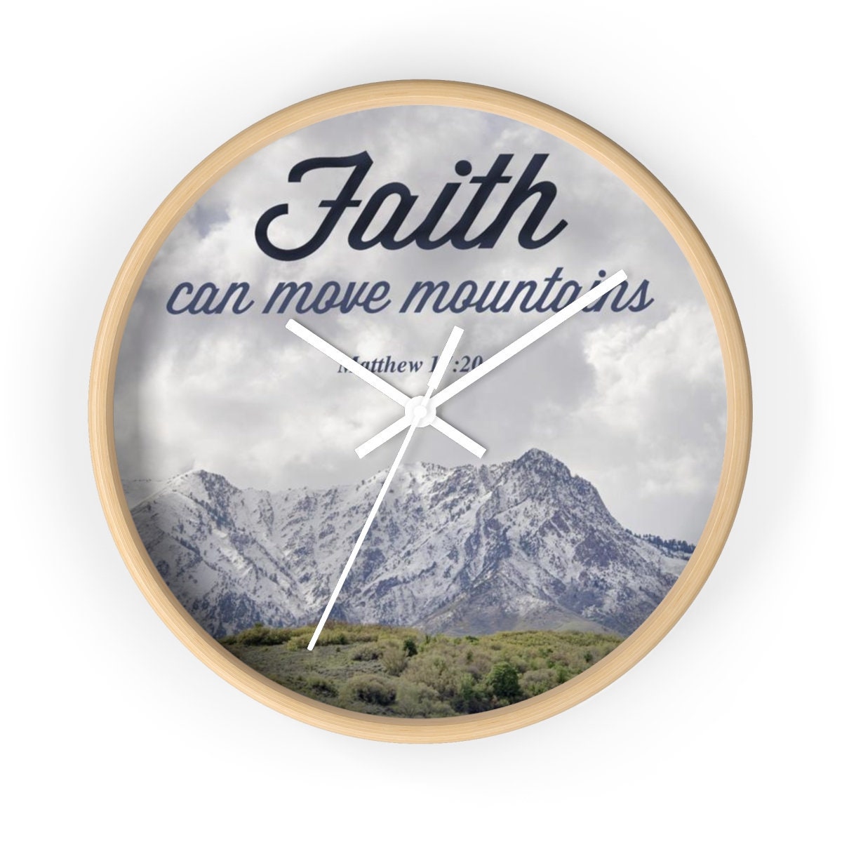 Inspiration Wall Clock Bible Verse Clock Matthew 1720 Etsy