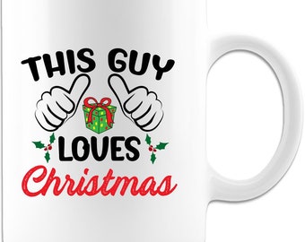 Questo ragazzo ama la tazza di caffè di Natale, la tazza di Natale divertente