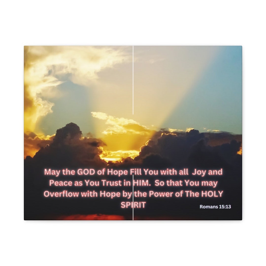 Romans 15:13 Canvas | Love Joy Peace Print, Bible Verse Wall Art ...