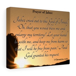 Scripture Wall Art Canvas Gallery Wraps-1Chronicles 4:10, Prayer of Jabez,Christian Wall Art,Scripture Home Decor