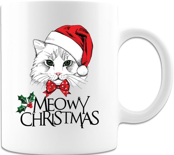 Meowy christmas coffee mug Clearance