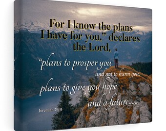 Scripture Wall Art Canvas Gallery Wraps - Jeremiah 29:11.  Christian Home Decor