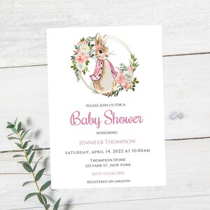 Peter Rabbit Baby shower invitation-peter rabbit baby shower invite-instant download