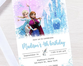 Frozen Birthday invitation, Elsa birthday Invite, frozen 2 party Invite