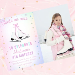 Editable ice skating Birthday Invitation-skating birthday invite-winter party invite