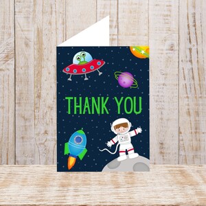 Weltall Danke Karte-Astronaut Thema Danke Karte-Instant Download