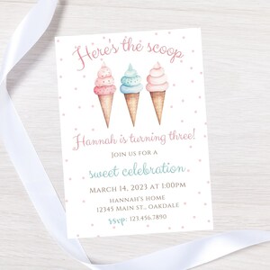 Bearbeitbare Eis Geburtstagseinladung-Eis Party Einladung-Instant Download
