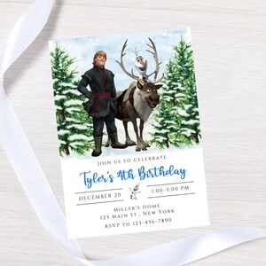 Frozen birthday invitation-frozen birthday invite-sven and olaf invite-instant download