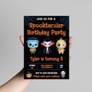 Halloween birthday Invitation-halloween party invitation-instant download