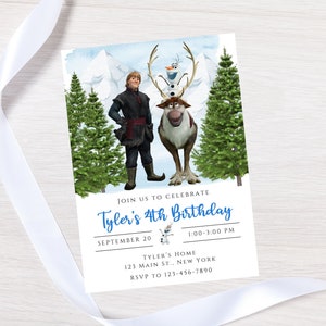 Frozen birthday party invitation-boy frozen theme invite-instant download