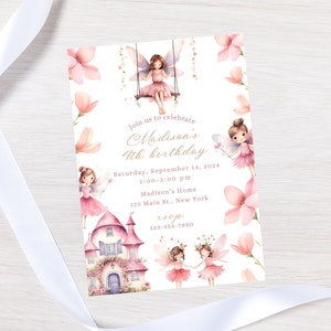 Editable fairy birthday invitation-fairy birthday invite-instant download