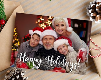 Carte de Noël avec photo de famille, téléchargement immédiat