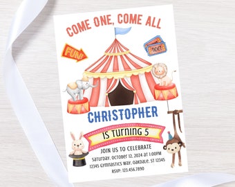 Editable circus birthday invitation-carnival invite-circus party invitation-instant download