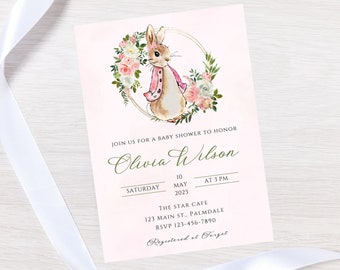Editable Peter Rabbit Baby shower invitation-instant download
