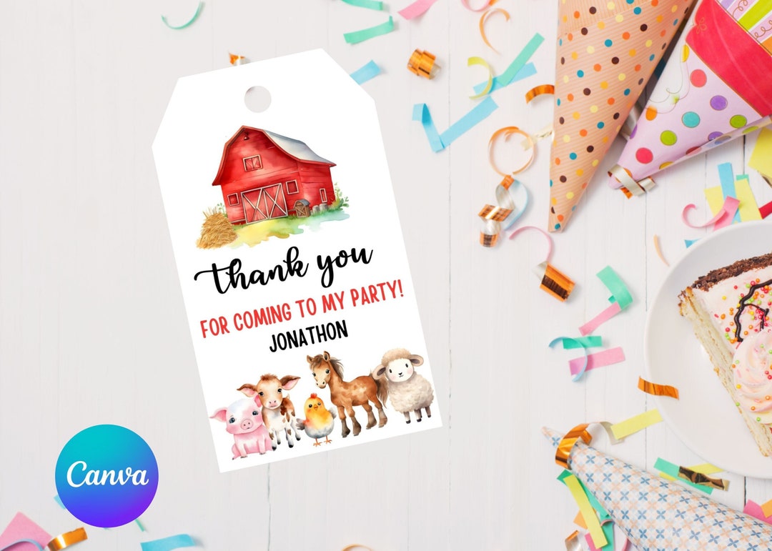 Editable farm thank you tag templates birthday thank you tags birthday