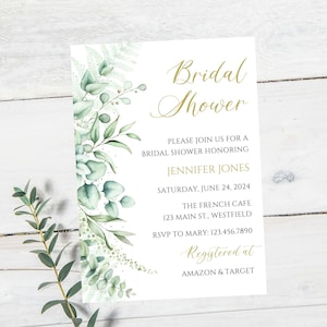 Editable Greenery bridal shower invitation-greenery bridal shower invite-eucalyptus invitation-instant download