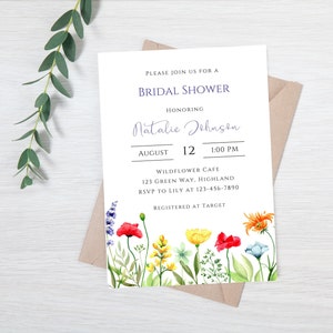Wildflower Bridal Shower invitation-wildflower bridal shower invite-instant download