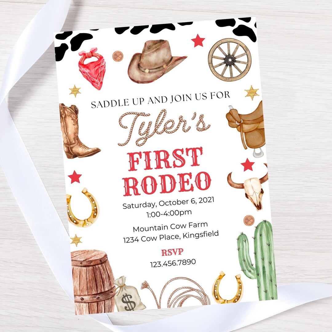 Editable Rodeo Birthday Invitation-rodeo Party-cowboy Party Theme ...