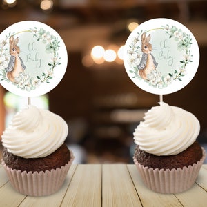 Peter Rabbit Cupcake Topper zum Ausdrucken, Peter Rabbit Cupcake Topper zum Downloaden