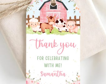 Editable farm thank you tag-instant download