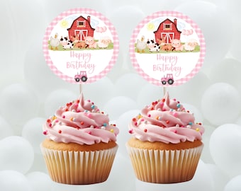 Farm animal cupcake topper-instant download