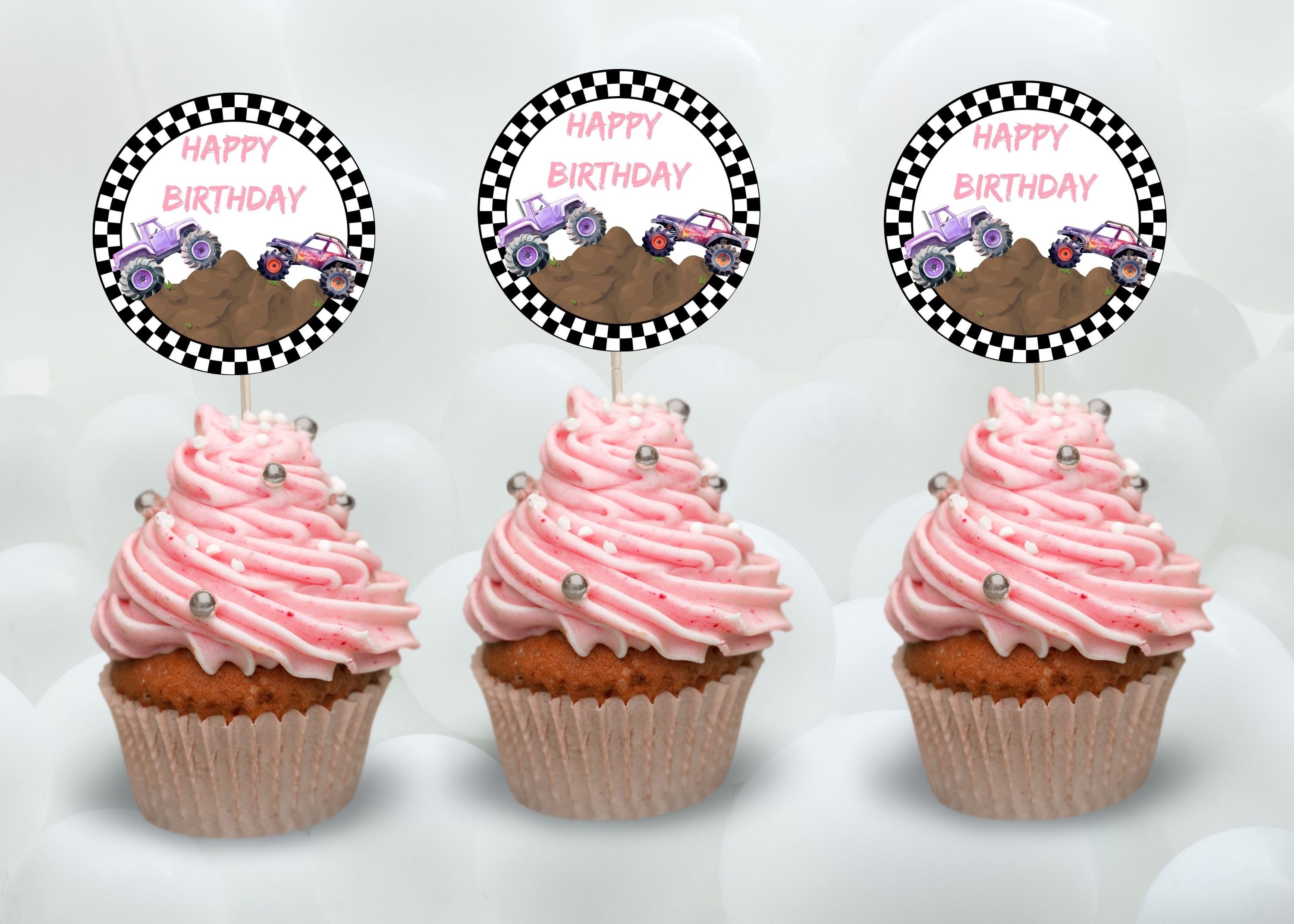 Monster Truck Cupcake Topper Printable-cake Topper Digital Cupcake ...