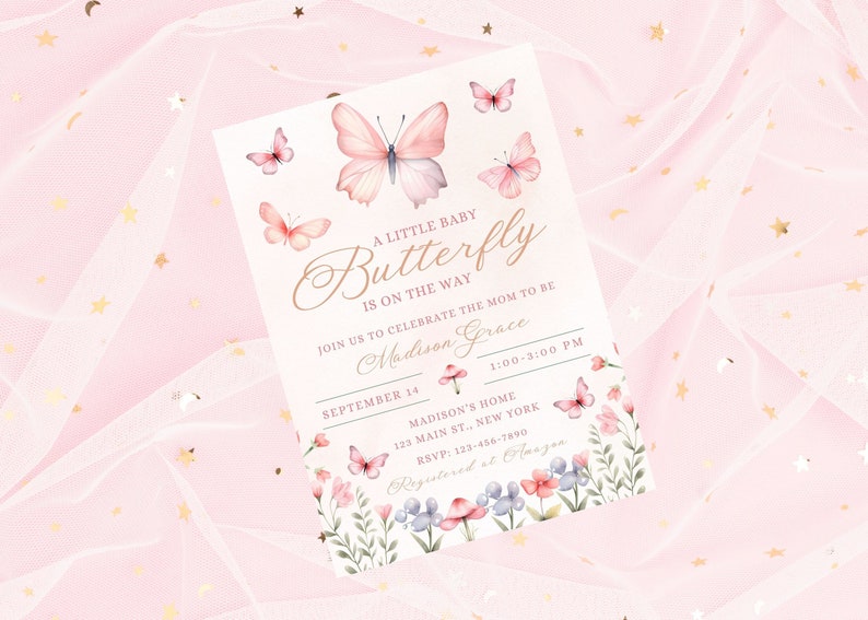 Editable Butterfly Baby Shower Invitation-instant Download - Etsy
