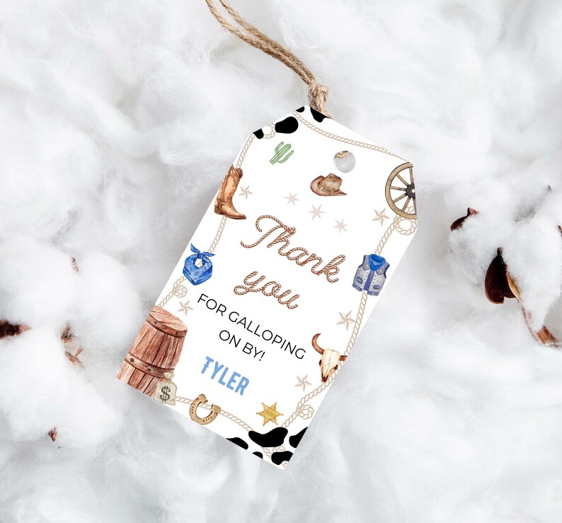 Editable Rodeo Birthday Thank You Tag-instant Download - Etsy
