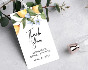 Zitrone Brautparty favor tags-Zitrone danke tag-citrus Einladung-Sofortdownload
