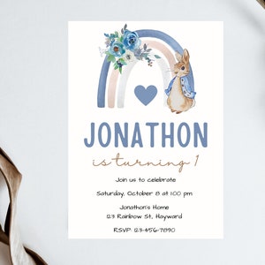 Peter Rabbit Birthday invitation template-birthday invitation peter rabbit-instant download
