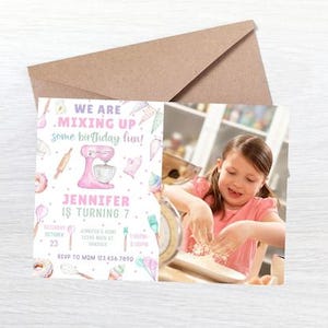 Editable baking birthday invitation-baking party invite-Instant download