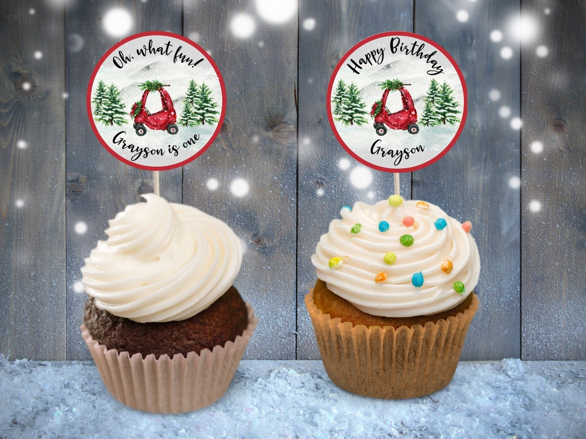 Cupcake Topper Printable-cozy Coupe Cupcake Topper-winter Theme Party ...